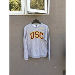 Nike USC Trojans Club Fleece Crewneck Sweatshirt Men’s Size Medium Gray